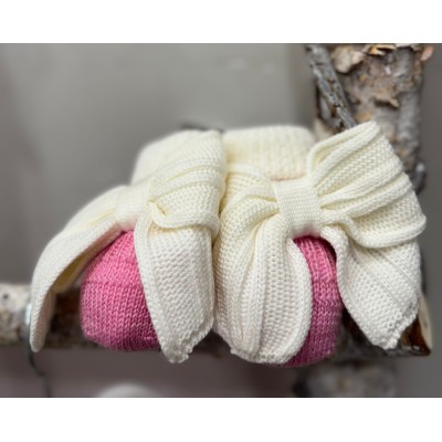 SCARPINE IN PURA LANA CON FIOCCO LE DODO'
 Taglia-Taglia unica Colore-CONFETTO\BIANCO