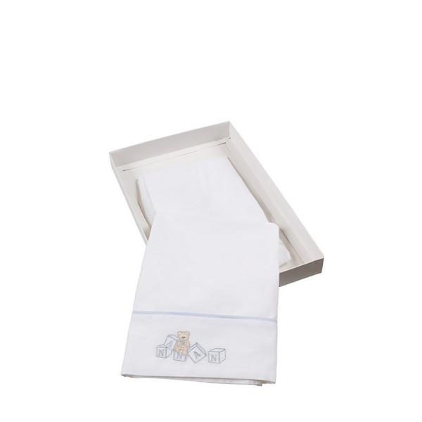 SET LENZUOLA LETTO 3PZ DADINI AZZURRO