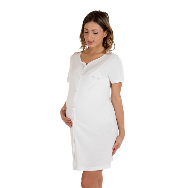 CAMICIA DA NOTTE CLINICA APERTA DAVANTI MEZZA MANICA PREMAMY