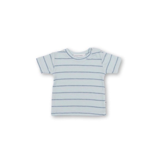 T-SHIRT GIRO COLLO BIMBO RIGHE AZZURRE
