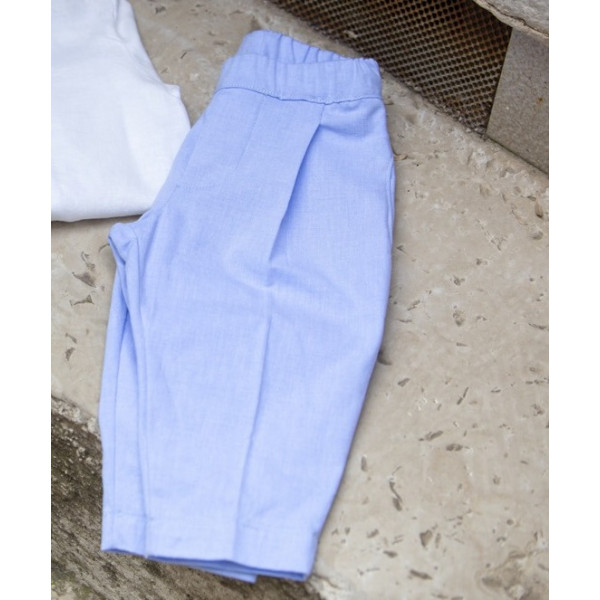 PANTALONE NEONATO LUNGO IN LINO