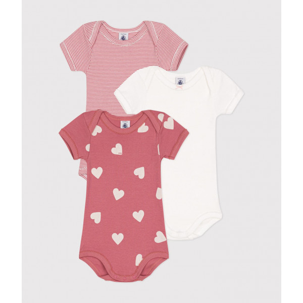 SET 3 BODY A MANICHE CORTE IN COTONE PETIT BATEAU