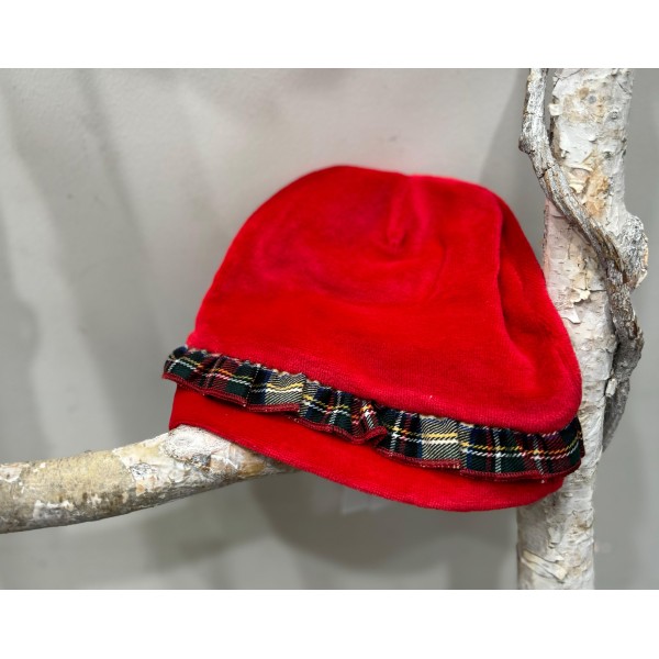CAPPELLINO IN CINIGLIA CON INSERTI SCOZZESE BABY VIP