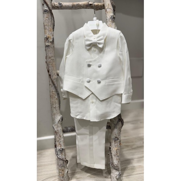 COMPLETO 4  PEZZI CERIMONIA (GILET + CAMICIA + PANTALONE + PAPILLON)