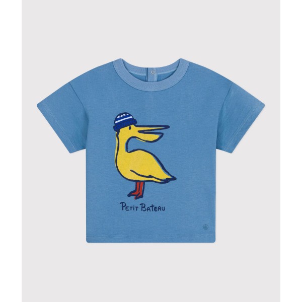 T-SHIRT A MANICHE CORTE IN COTONE TINTA UNITA NEONATO PETIT BATEAU