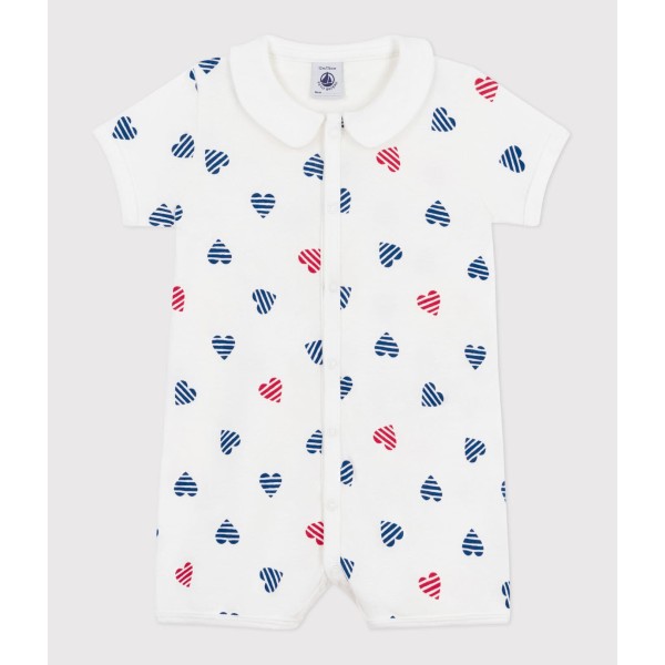 TUTINA CORTA IN COTONE CON COLLETTO A CUORI PETIT BATEAU