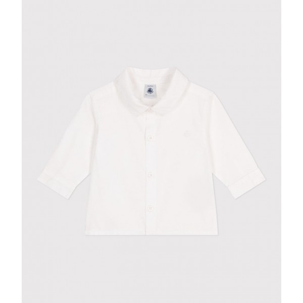 CAMICIA IN COTONE TINTA UNITA PETIT BATEAU