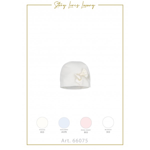 BERRETTO IN JERSEY CON FIOCCO IN ROSA STORY LORIS