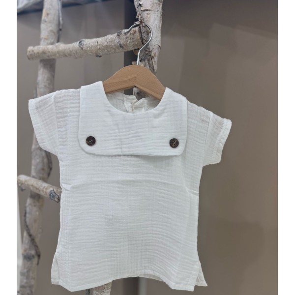 CAMICIA IN MUSSOLA DI COTONE ORGANICA BABY VIP