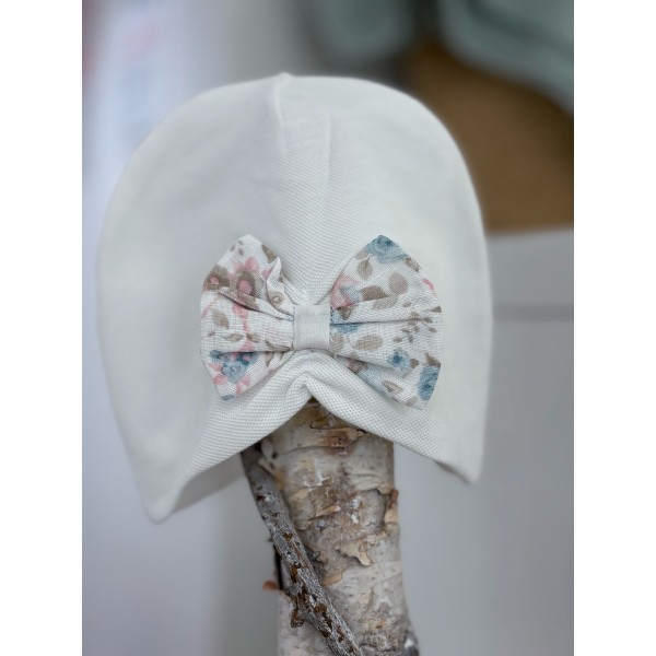 CAPPELLINO IN PIQUET CON FIOCCO FANTASIA FLOREALE BABY VIP