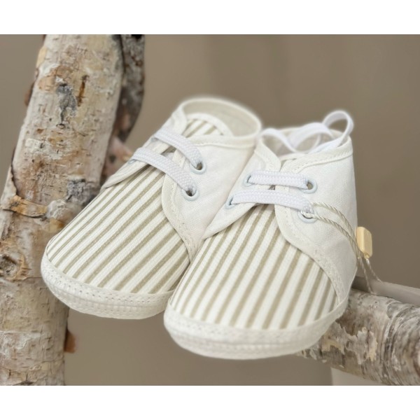 SCARPINA ELEGANTE A RIGHE CON LACCI BUFI