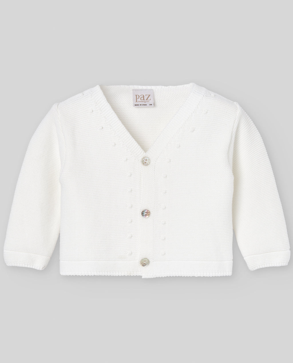 CARDIGAN NEONATO IN MAGLIA SCOLLO A V PAZ RODRIGUEZ