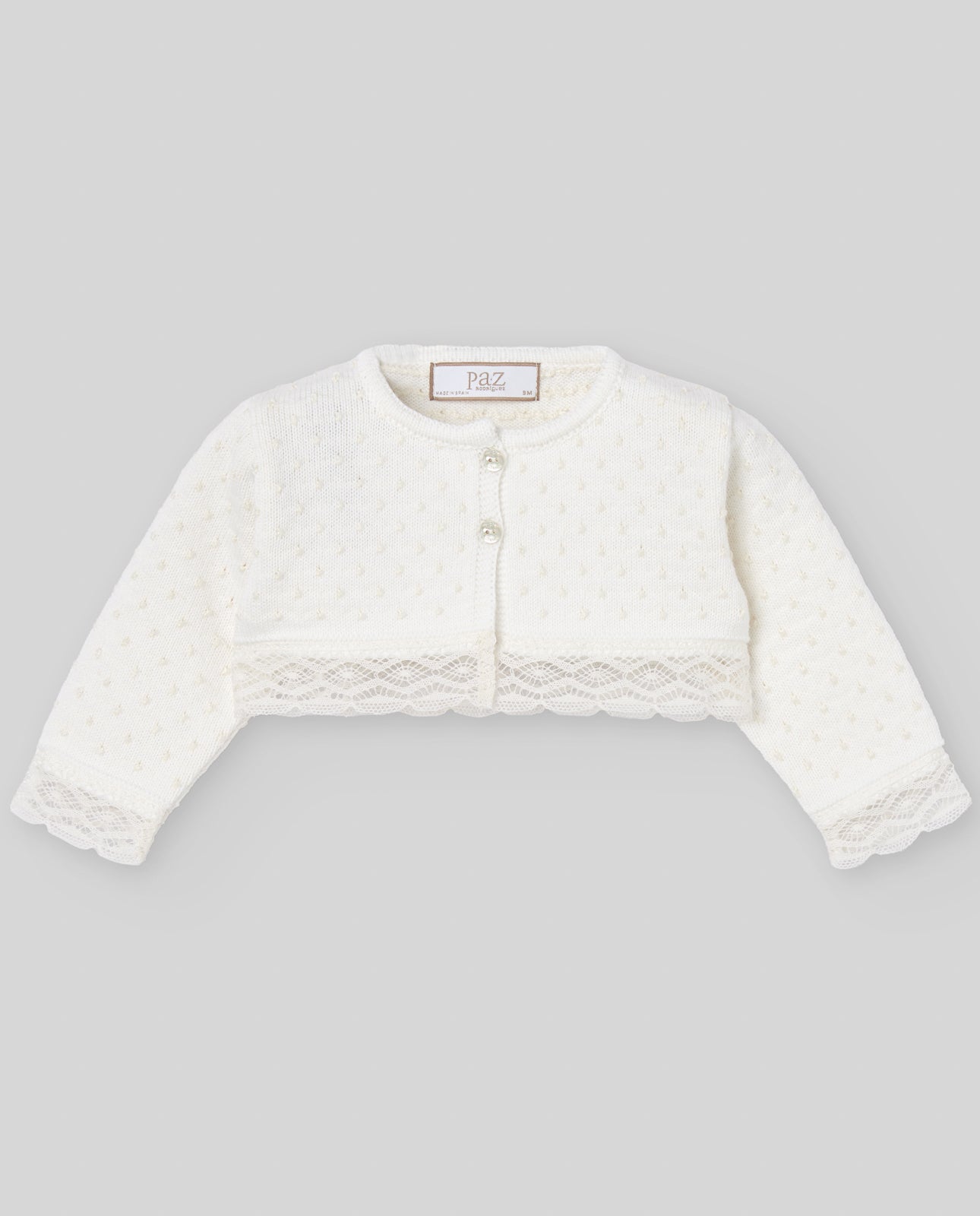CARDIGAN NEONATA CON PIZZO PAZ RODRIGUEZ