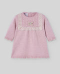 VESTITO NEONATA COTONE CASHMERE CON FIOCCO PASCUA PAZ RODRIGUEZ