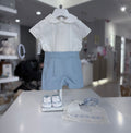 COMPLETO ELEGANTE CERIMONIA NEONATO IN LINO CHARO