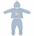 SET CORDINATO IN MAGLIA 3 PEZZI CON APPLICAZIONE ORSETTO MAC ILLUSION