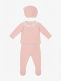 SET CORDINATO IN MAGLIA 3 PEZZI CON COLLETTO IN PIZZO MAC ILLUSION