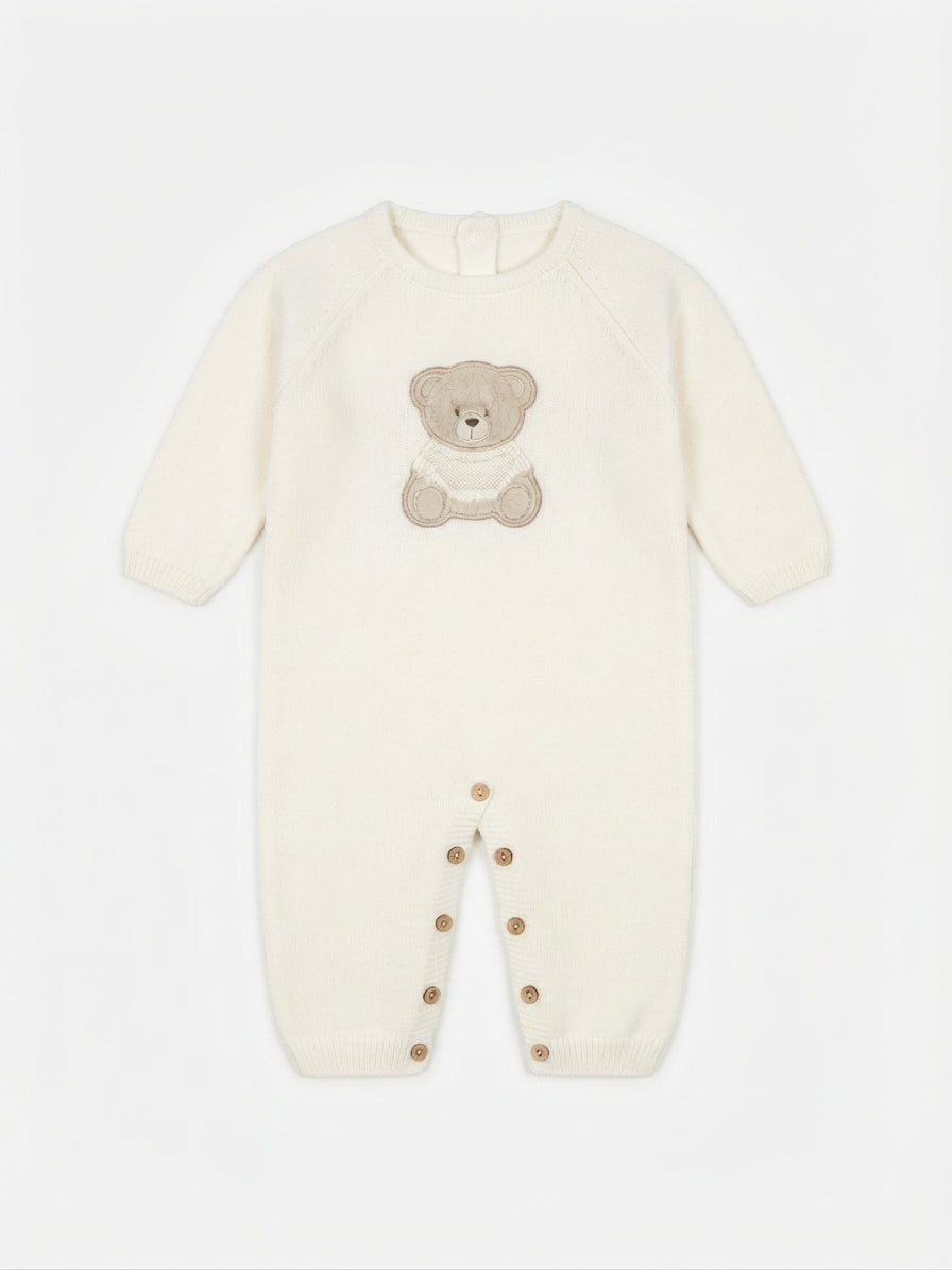TUTINA INTERA NEONATO IN MORBIDA MAGLIA CON ORSETO MAC ILLUSION