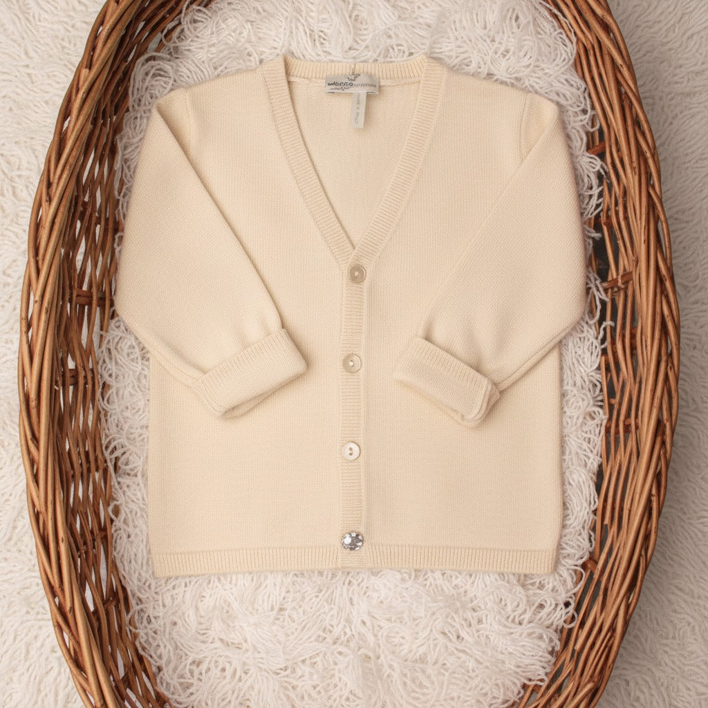 CARDIGAN SCOLLO A V IN PURO COTONE MAGLIFICIO DI VERONA
