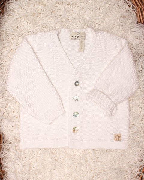 CARDIGAN SCOLLO A V IN PURO COTONE MAGLIFICIO DI VERONA