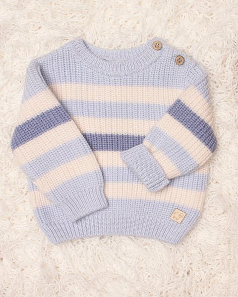 MAGLIA NEONATO A RIGHE IN PURA LANA VERGINE MERINO EXTRAFINE MAGLIFICIO DI VERONA