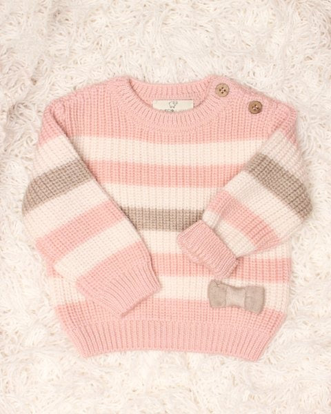 MAGLIA NEONATA A RIGHE IN PURA LANA MERINO MAGLIFICIO DI VERONA