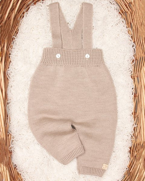 PANTALONE NEONATO BRETELLE IN PURA LANA MERINO MAGLIFICIO DI VERONA