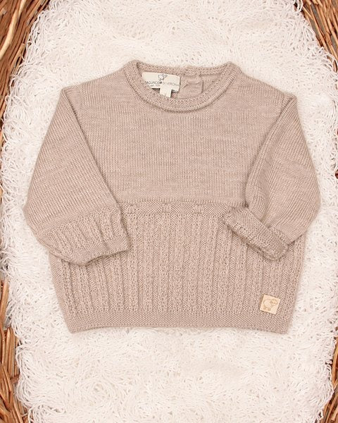 MAGLIA CON COLLETTO NEONATO IN PURA LANA MERINO EXTRAFINE MAGLIFICIO DI VERONA
