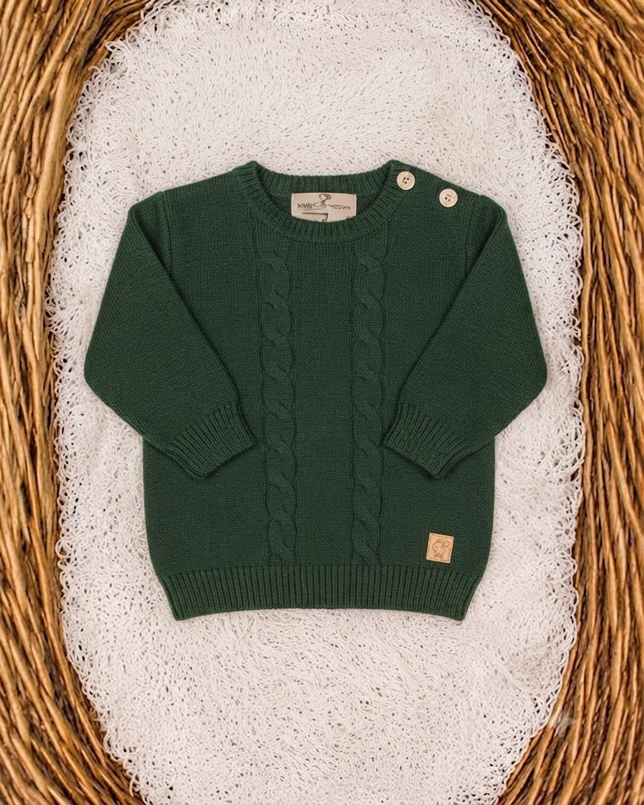 MAGLIA CON TRECCE IN PURA LANA MERINO ULTRAFINE MAGLIFICIO DI VERONA