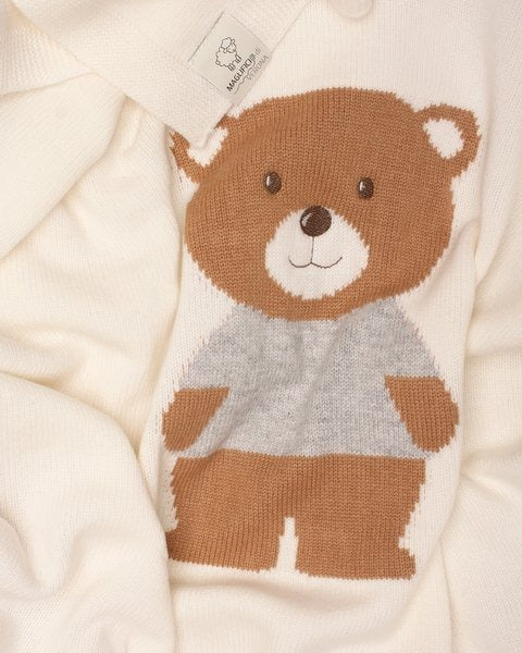 COPERTINA ORSETTO UNISEX IN PURA LANA MERINO MAGLIFICIO DI VERONA