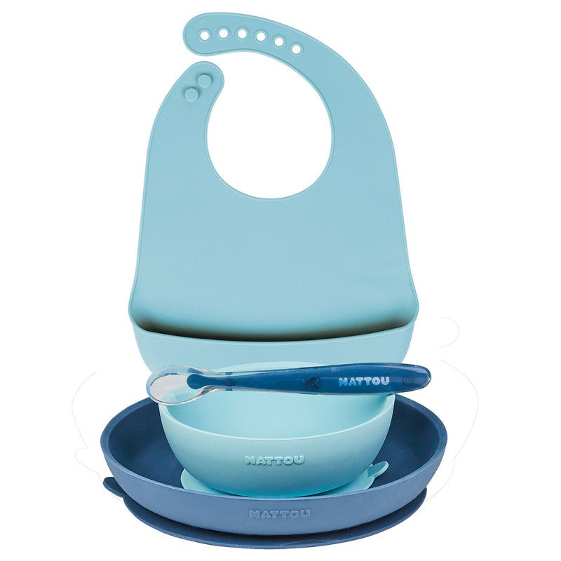 SET PAPPA 4 PZ AZZURRO CON BAVAGLINO NATTOU