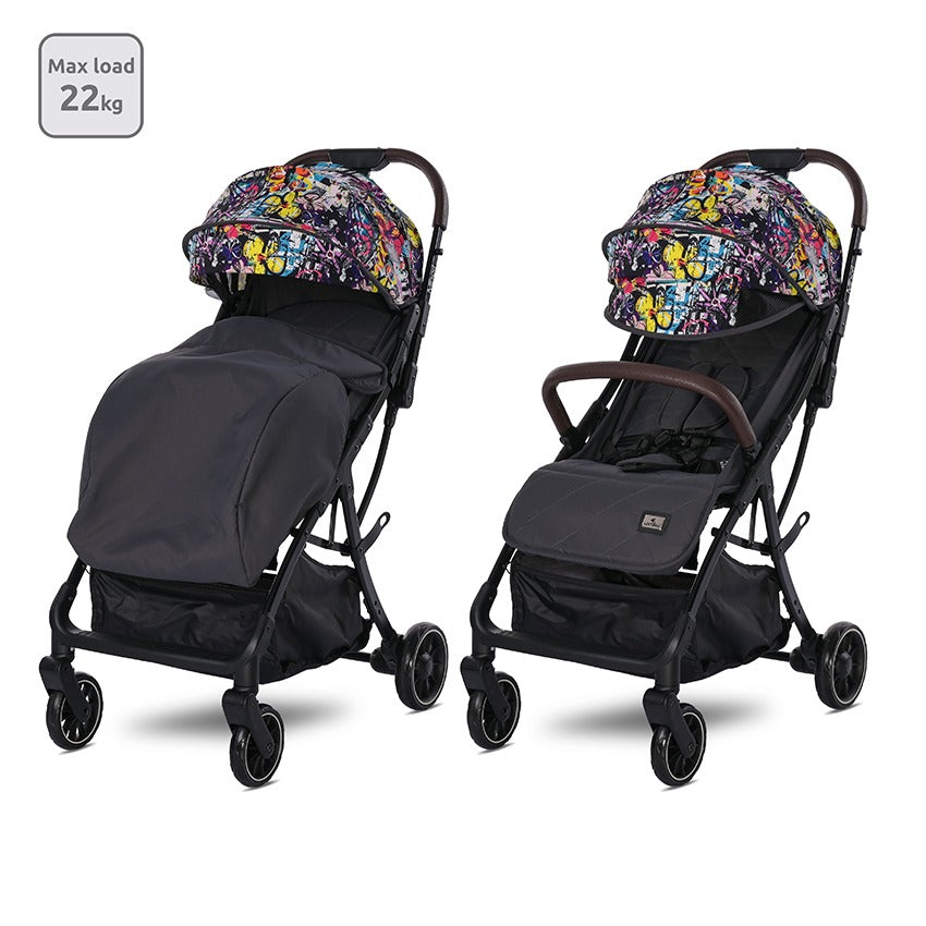 PASSEGGINO MINORI CON SISTEMA DI CHIUSURA AUTOMATICA + COPRIGAMBE LORELLI