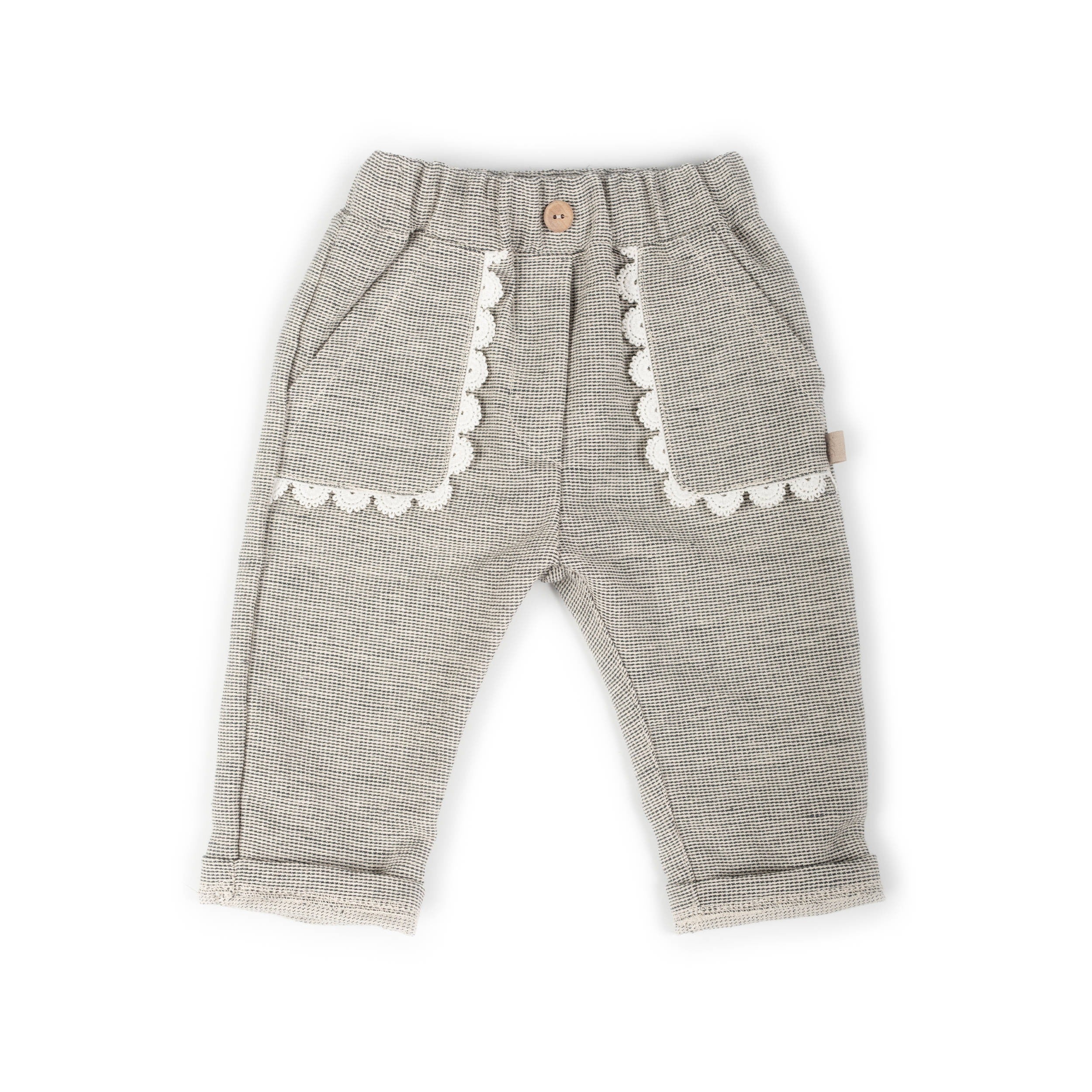 PANTALONE CON TASCHE IN EMBROIDERY BAMBOOM