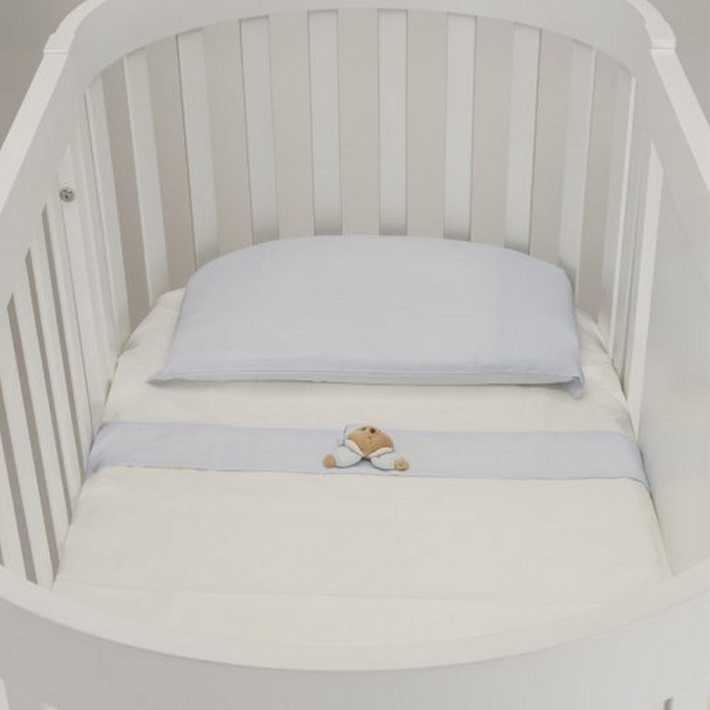 SET LENZUOLA PER LETTINO OVALE 3 PZ PUCCIO Azzurro