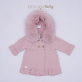 TRENCH IN MAGLIA CON CAPPUCCIO E PELLICCIA NATURALE PANGASA