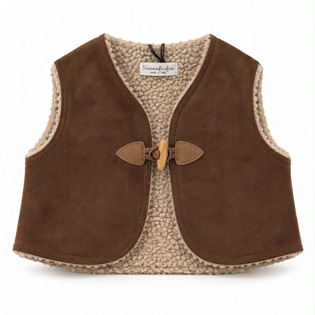 GILET MONTONE CON CAPPUCCIO NANNAFRUFRU'