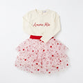 COORDINATO BIMBA MAGLIA "AMORE MIO" E GONNA IN TULLE A CUORI GIULIA MANTELLINE