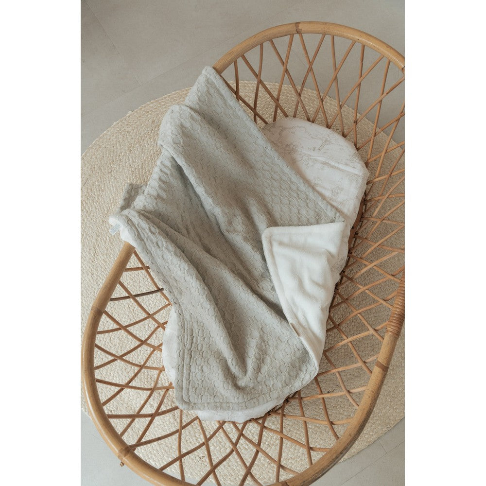 COPERTA CULLA 100x75 - HONEY, IN BAMBU' ORGANICO + SPUGNA PELUCHE - Oyster grey