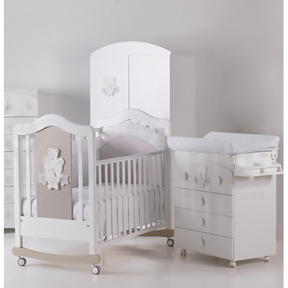 LETTINO + BAGNETTO FASCIATOIO LINUS SABBIA BEBEX