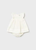 VESTITO ARRICCIATO CON COPRIPANNOLINO NEONATA MAYORAL