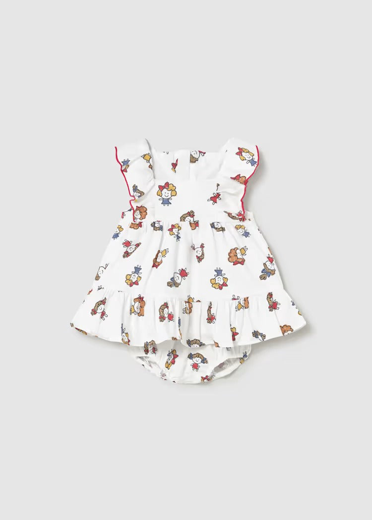 VESTITO CON COPRIPANNOLINO STAMPATO NEONATA MAYORAL