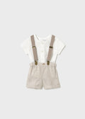 COMPLETO PANTALONCINO BRETELLE E CAMICIA NEONATO MAYORAL
