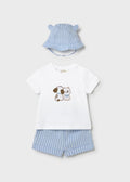 COMPLETO 3 PEZZI NEONATO CON CAPPELLO CON ORECCHIE MAYORAL
