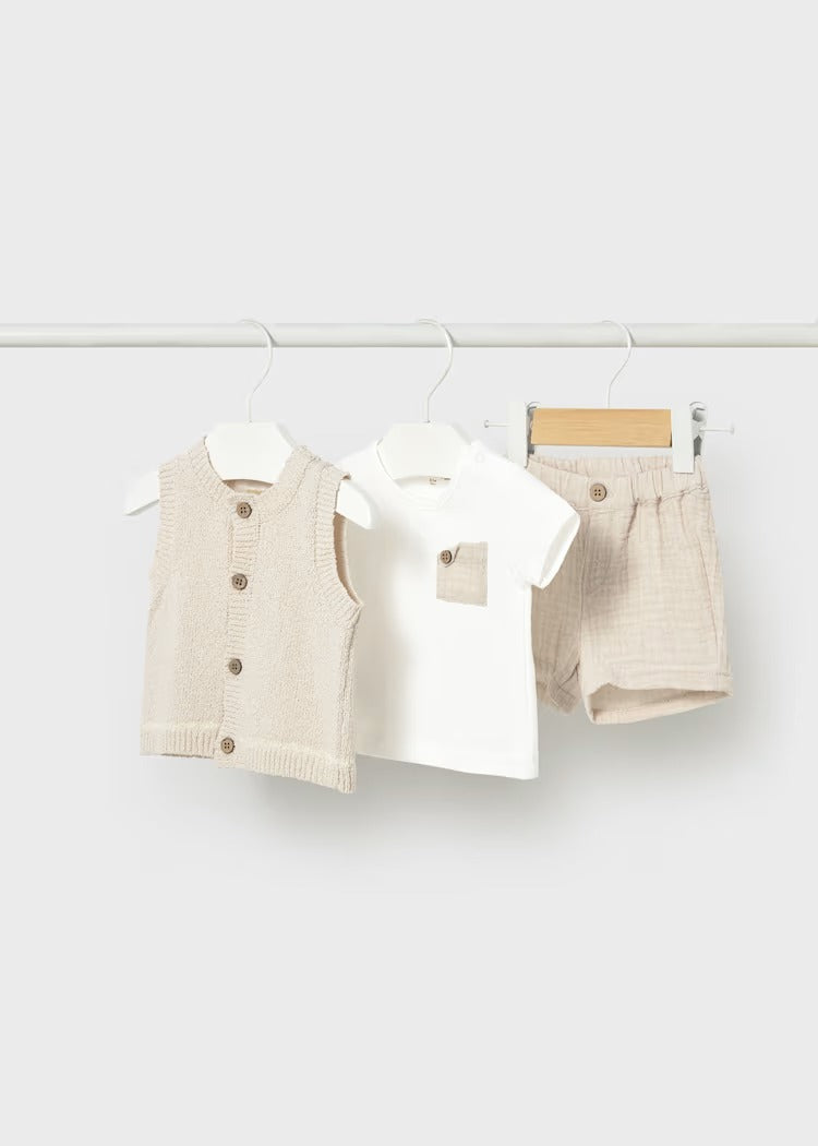 SET 3 PEZZI CON GILET NEONATO MAYORAL