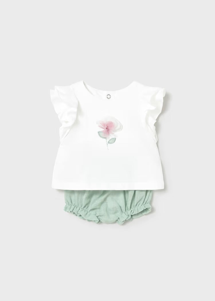 COMPLETO PANTALONE E MAGLIETTA CON FIORE MAYORAL