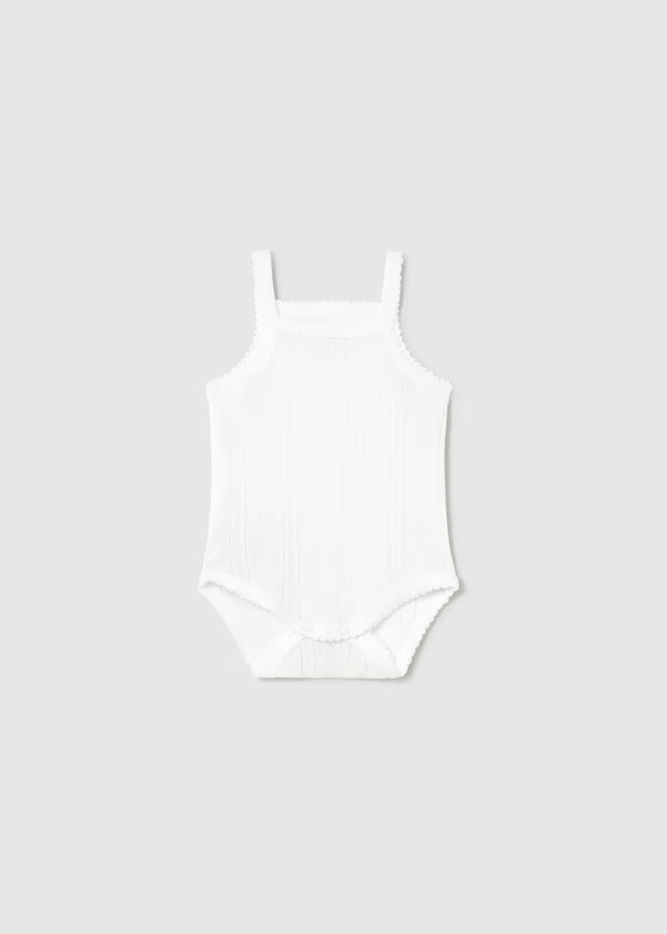 BODY TRAFORATO CON BRETELLE NEONATA MAYORAL