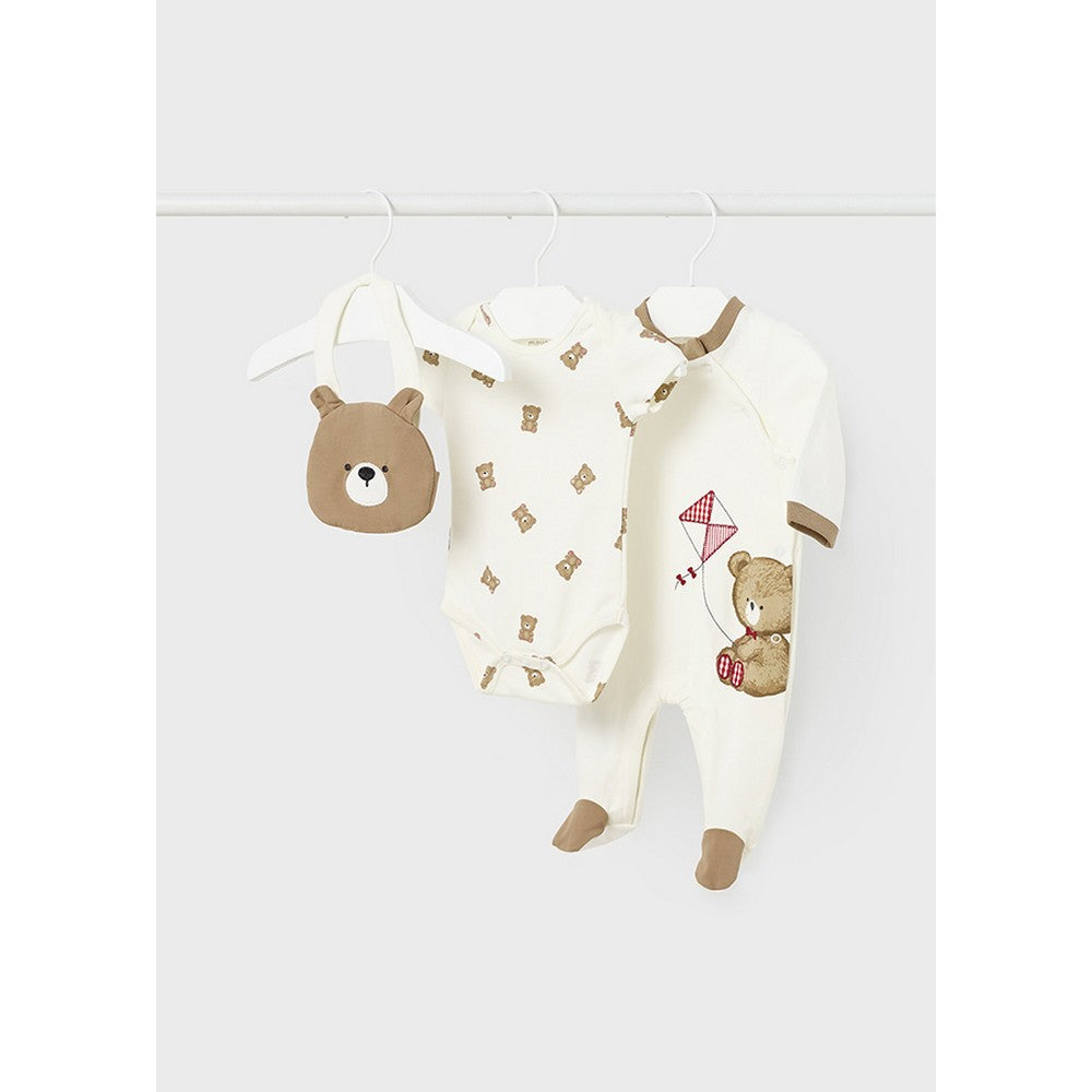 SET 3 PEZZI NEONATO IN COTONE MAYORAL