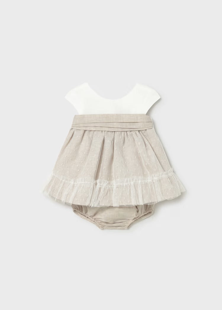 VESTITO CON COPRIPANNOLINO CERIMONIA NEONATA MAYORAL