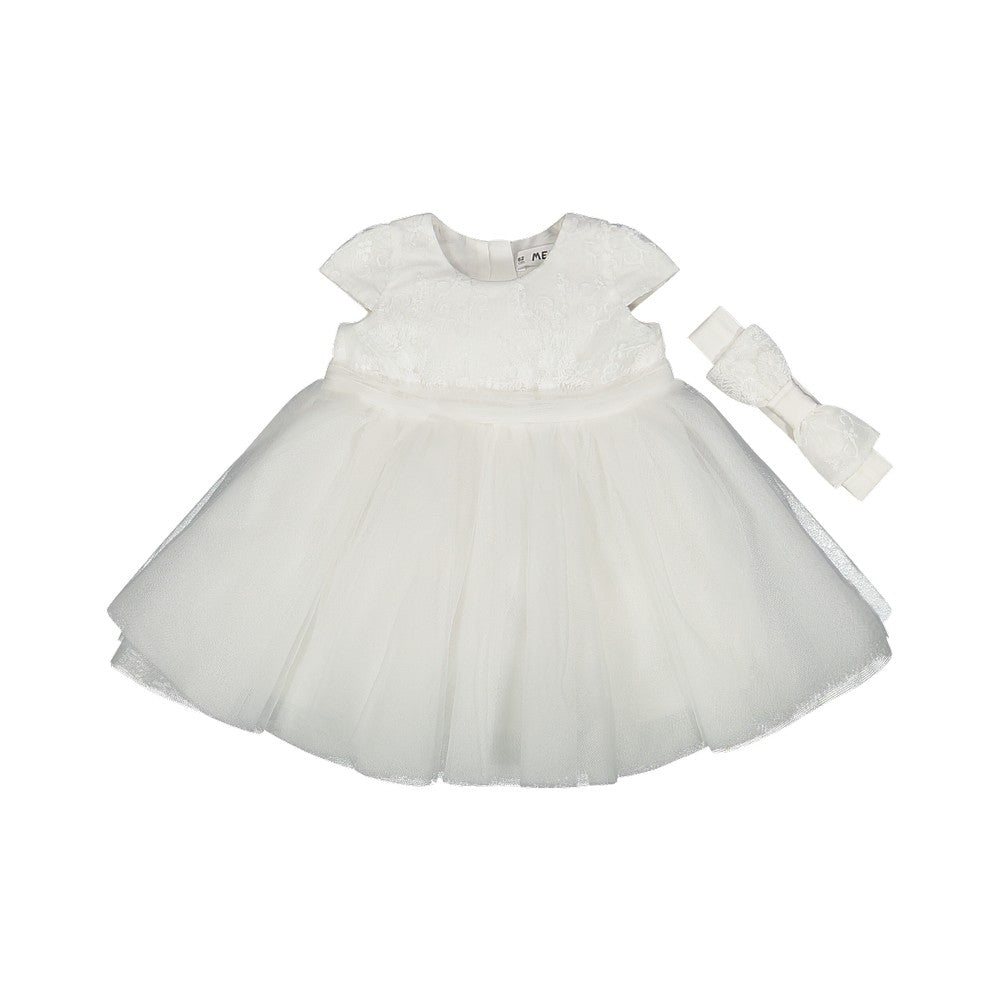 ABITO ELEGANTE IN PIZZO E TULLE PER NEONATA MELBY