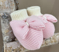 BABBUCCE IN MAGLIA CON ONDA E FIOCCHI I DELFI